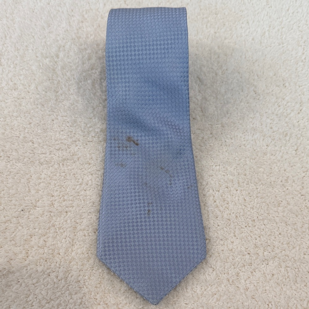 Men's Light Blue Textured Silk Tie